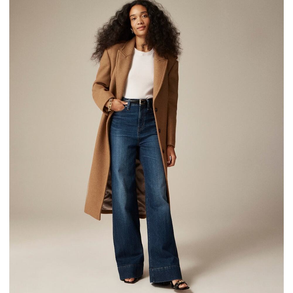 J. Crew Denim Trouser 1996 Semi Stretch High Rise Wide Leg Jean Blue US 25P